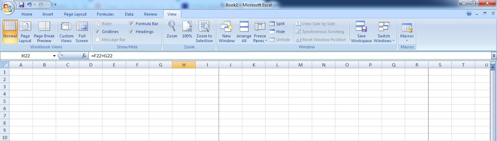 View Tab Microsoft Excel